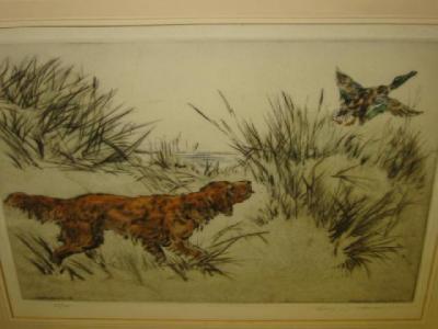 Appraisal: HENRY WILKINSON th th century Hunting Dogs a pair coloured