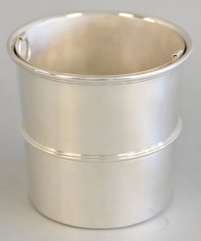 Appraisal: English silver bucket with liner ht in t oz English