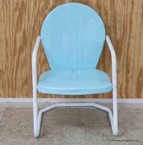 Appraisal: Vintage Metal Patio - Porch ChairIn soft blue color on