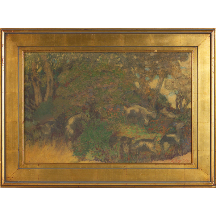 Appraisal: Everett Lloyd Bryant American - Goats Foraging c gouache board