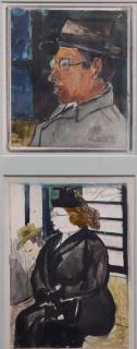 Appraisal: Hayley Lever American Watercolor Two watercolors framed together each signed