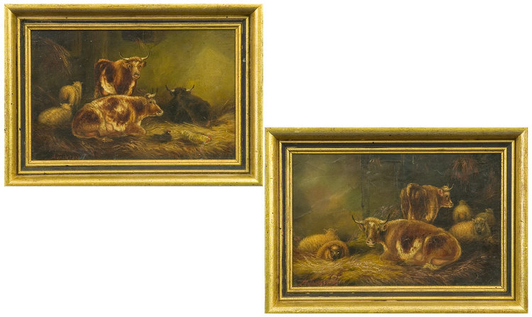 Appraisal: A Jackson Nineteenth Century British Animal Painter Leeds artist pair