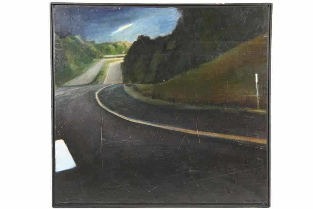 Appraisal: OIL ON PLY - 'High Beams' by Jean Beal signed