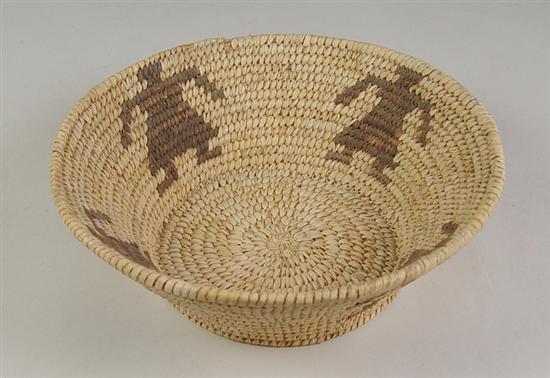 Appraisal: Native American Papago Basket Small bowl with human figures Excellent