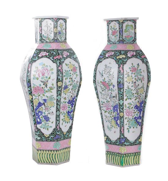 Appraisal: Pair Chinese famille rose vases Republic period or later H