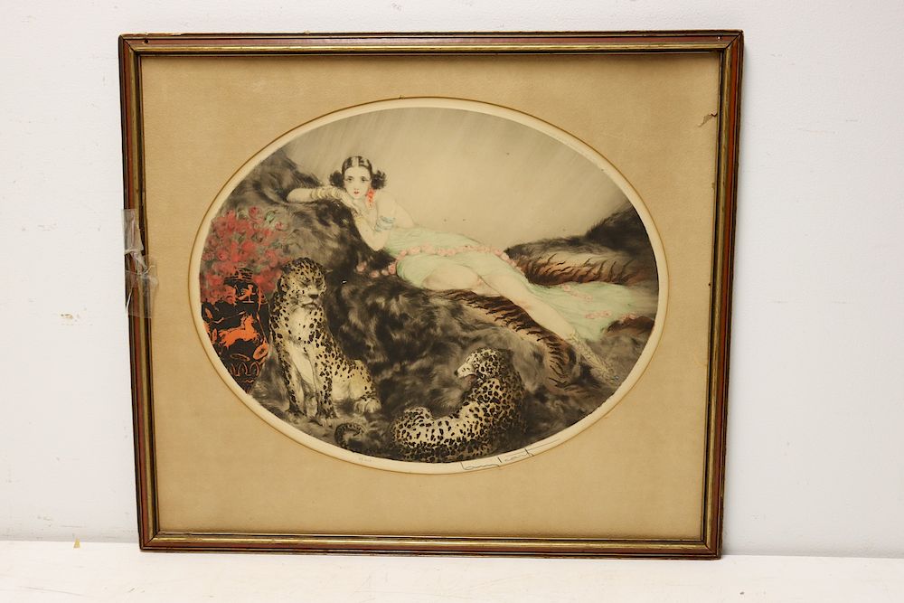 Appraisal: Louis Icart Pencil Signed Print Thais Circa with blind stamp