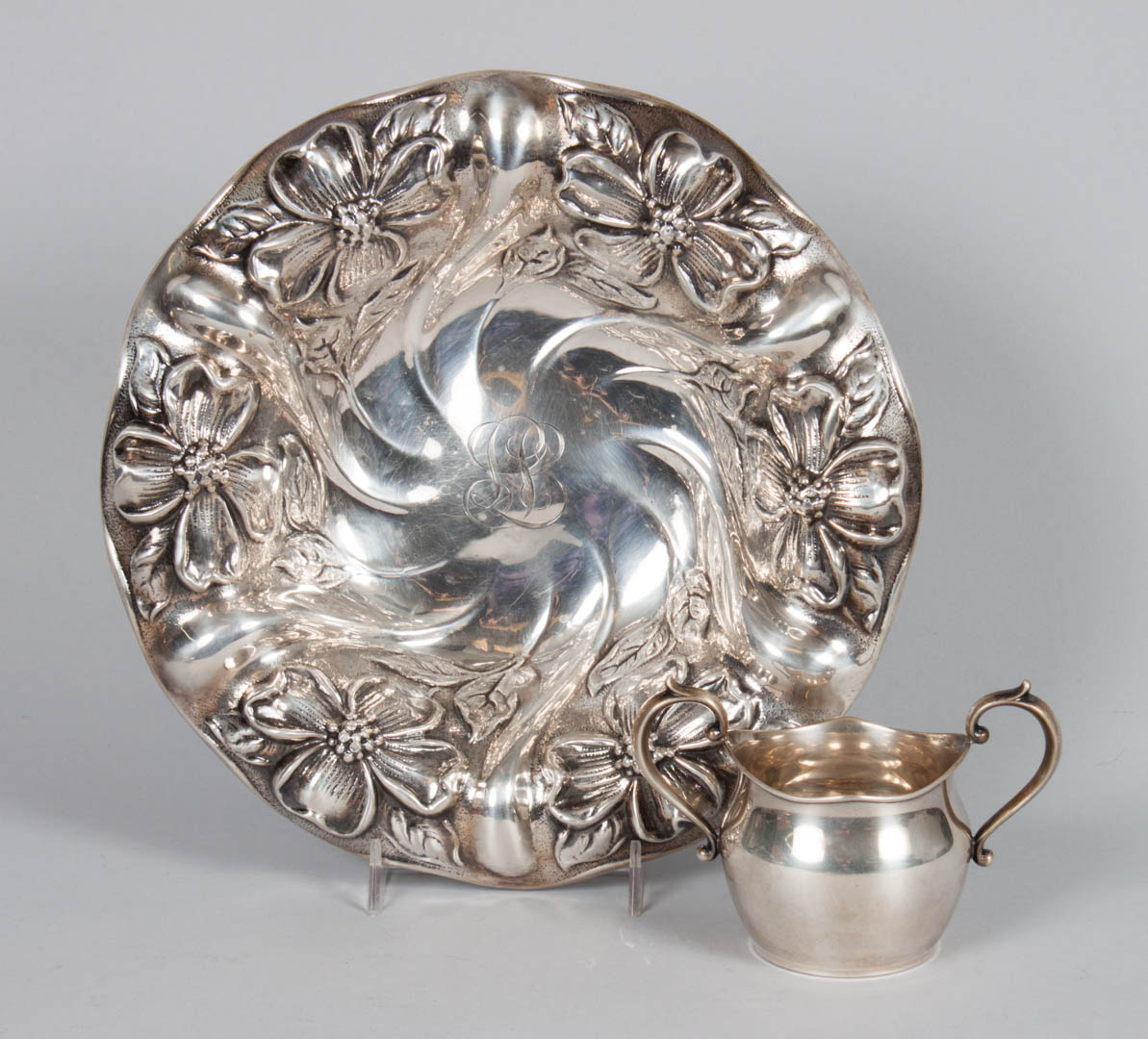 Appraisal: Two American sterling silver table articles including an Art Nouveau