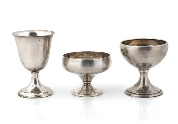 Appraisal: A group of sterling stemmed wine cups amp sherbet cups