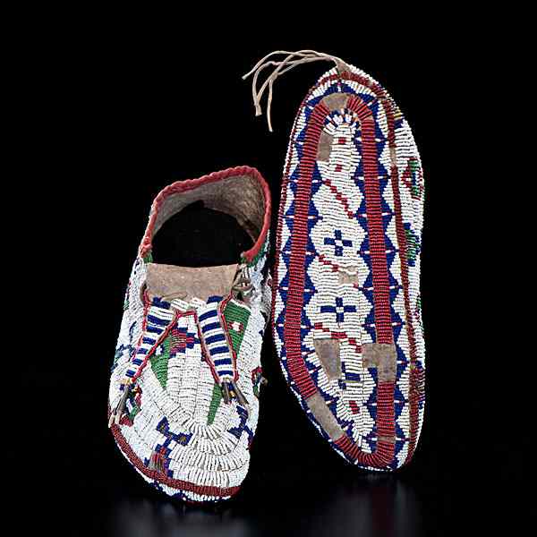 Appraisal: Sioux Fully Beaded Hide Moccasins Deaccessioned from the Henry County