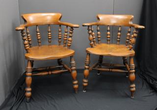 Appraisal: Wooden Arm Chairs Wooden Arm Chairs Seat Height in Overall