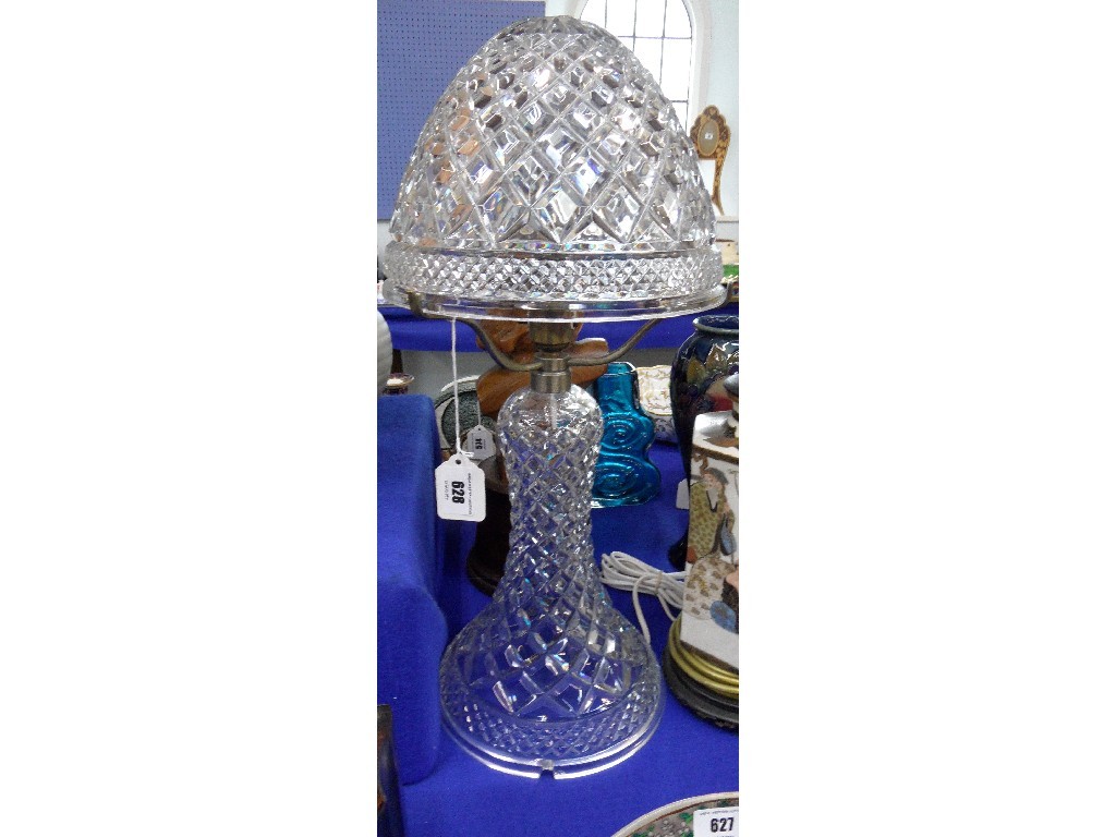 Appraisal: Large cut glass table lamp