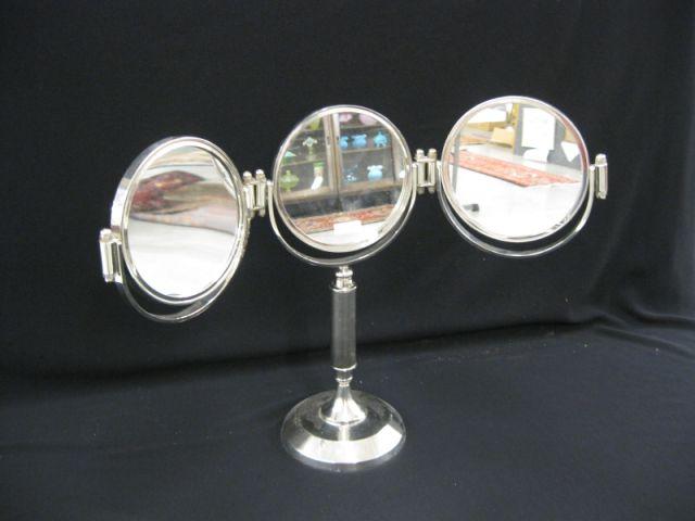 Appraisal: Antique Shaving or Vanity Mirror triple fold-out style tall chrome