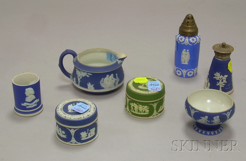 Appraisal: Seven Small Wedgwood and Wedgwood-type Jasper Dip Items including Wedgwood