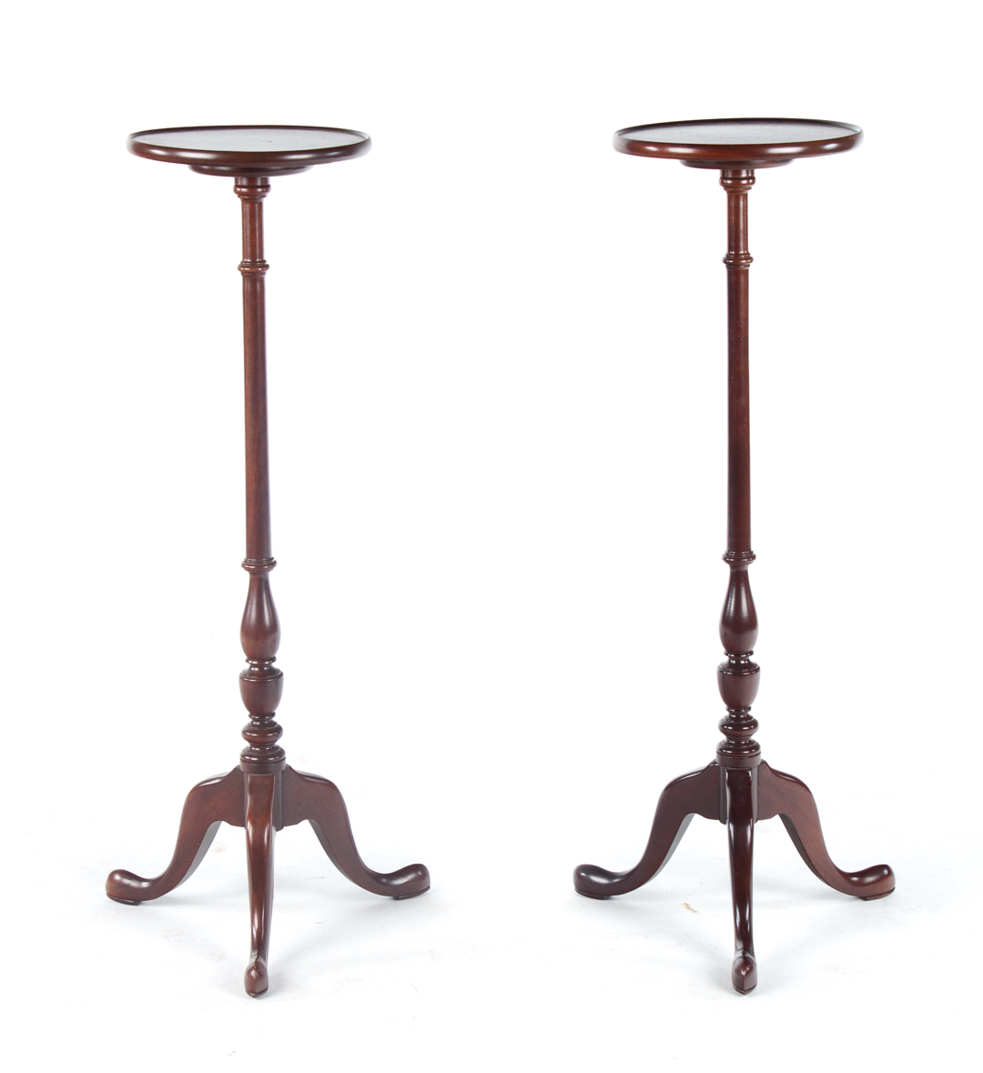 Appraisal: Pair of Reproduction mahogany fern stands each with in round