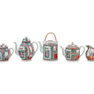 Appraisal: A Large Partial Set of Chinese Rose Medallion Porcelain Tea