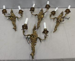 Appraisal: A Set of Gilt Metal Sconces From an Irvington NY