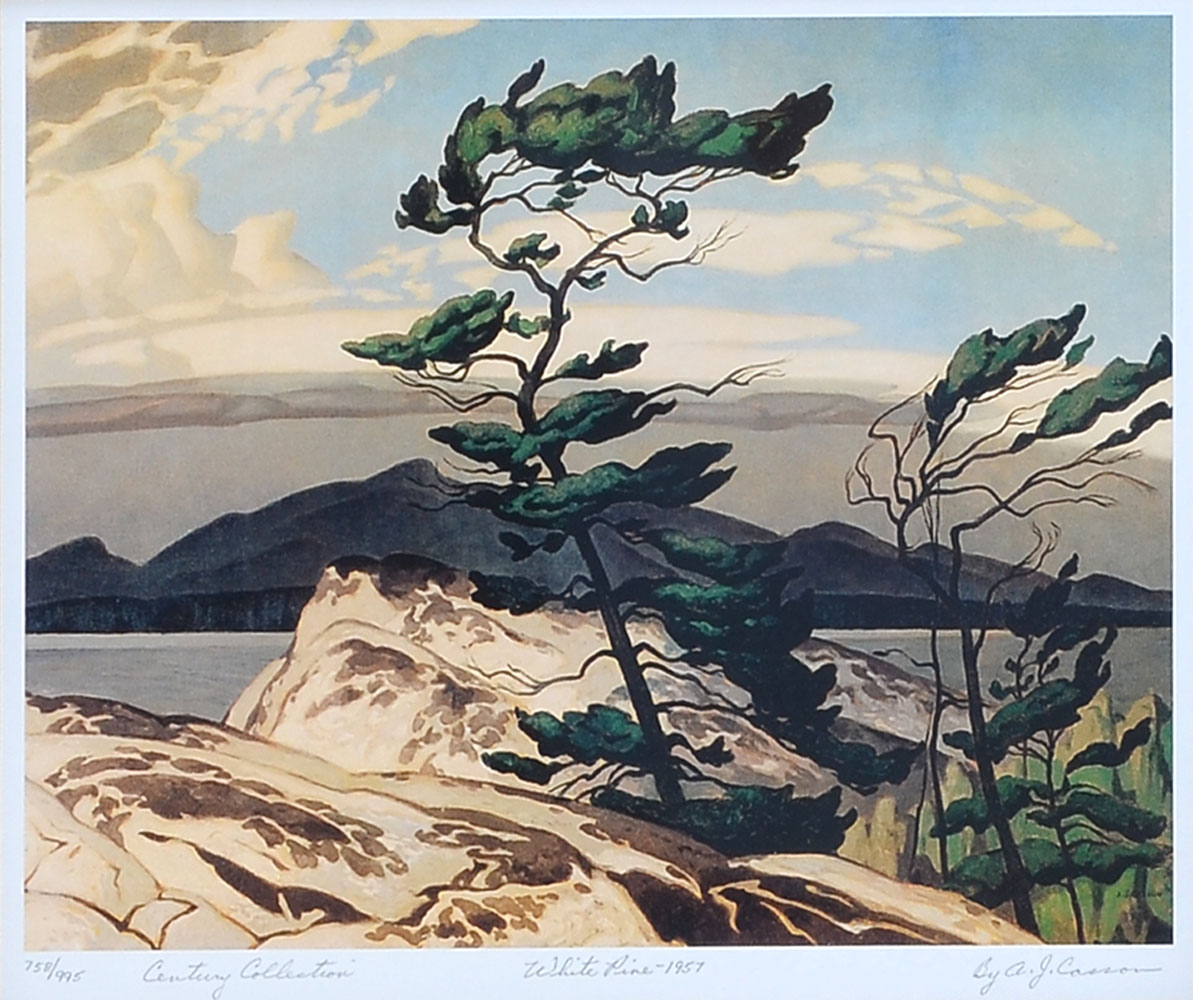 Appraisal: CASSON Alfred Canadian - ''White Pine'' Lithograph from the Century