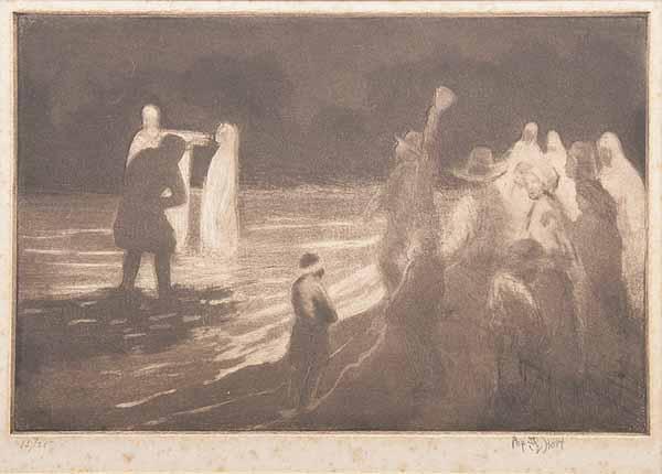 Appraisal: Pop Hart American - Negro Baptism etching pencil-signed titled on