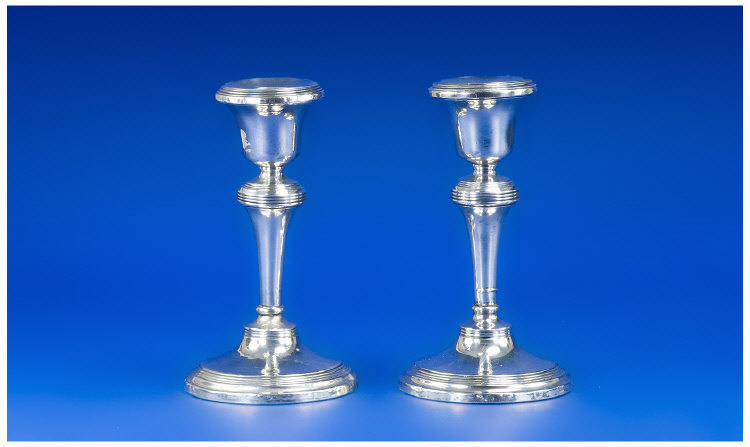 Appraisal: Pair Of s Silver Candlesticks Hallmark Birmingham inches in height