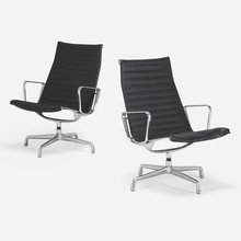 Appraisal: Charles and Ray Eames ALUMINUM GROUP LOUNGE CHAIRS PAIR Herman