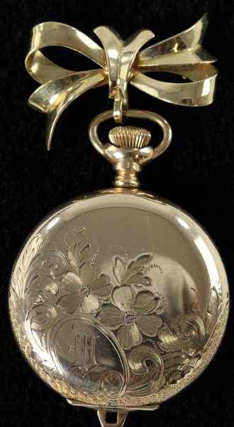 Appraisal: Gold Pocketwatch with Detachable Brooch WalthamLadie's model designed as an