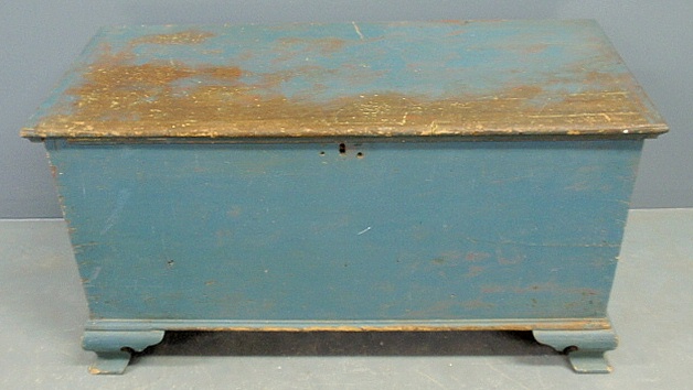 Appraisal: - Pennsylvania pine blanket chest c with blue decoration and