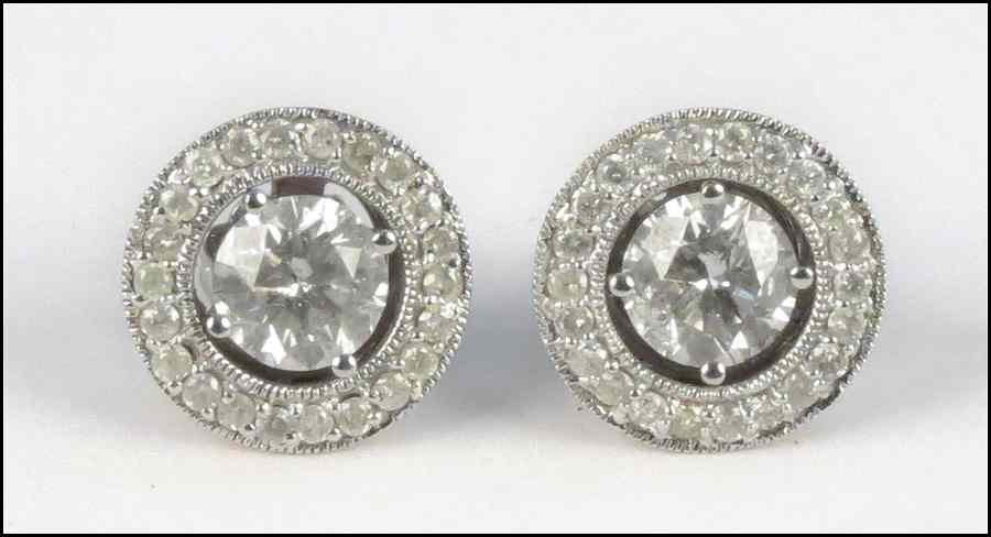 Appraisal: KARAT WHITE GOLD AND DIAMOND STUD EARRINGS Stud earrings are