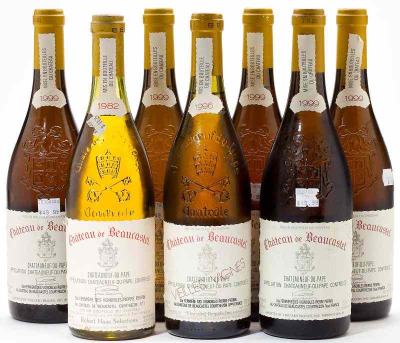 Appraisal: Chateauneuf du Pape total bottlesVintage Beaucastel Blanc cm Vintage Beaucastel