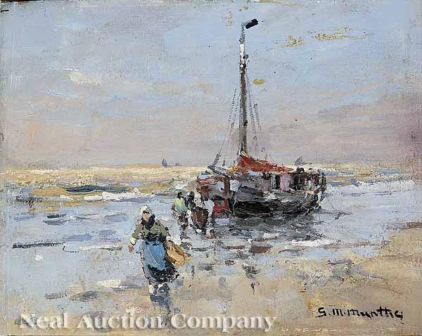 Appraisal: G M Munthe Dutch - Coming Ashore oil on board