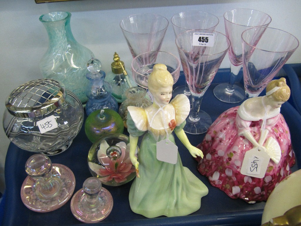 Appraisal: Lot comprising assorted Caithness glass one Doulton figure and one