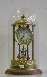 Appraisal: A German Kundo gilt metal and porcelain globe clock