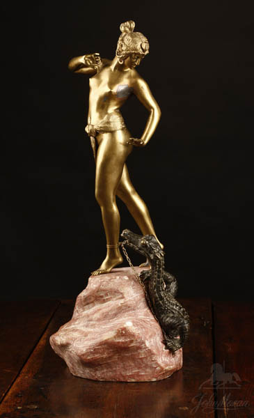 Appraisal: After Johannes Boese bronze marble Andromeda After Johannes Boese bronze