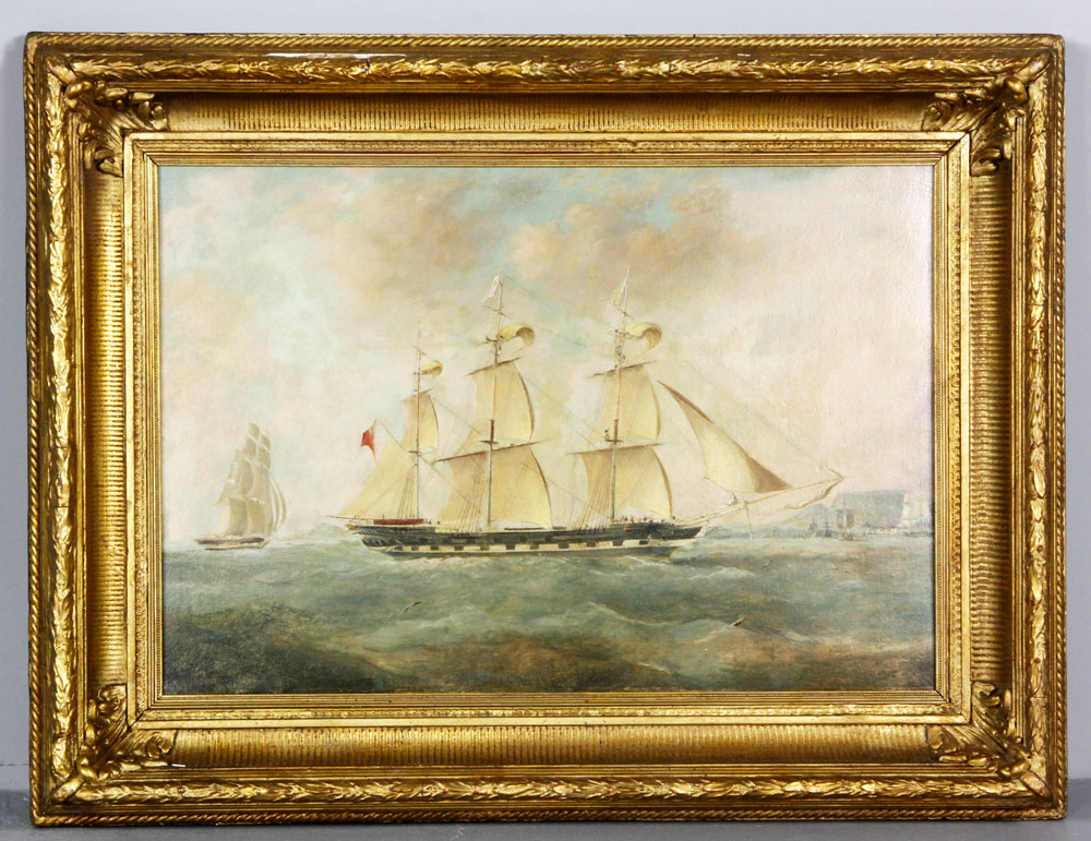 Appraisal: - Early th C Portrait of a Sailing Ship O