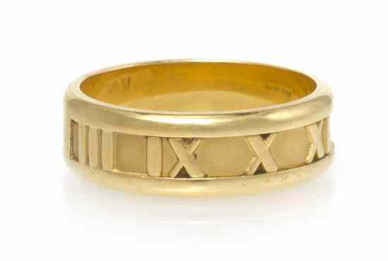 Appraisal: An Karat Yellow Gold Atlas Ring Tiffany Co Stamp ITALY