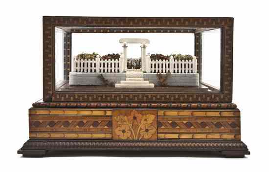 Appraisal: A Tunbridge Style Table Vitrine set with a diorama depicting