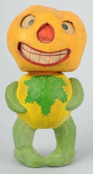 Appraisal: Veggie Man Jack-O-Lantern Candy Container Description Early German heavy composition