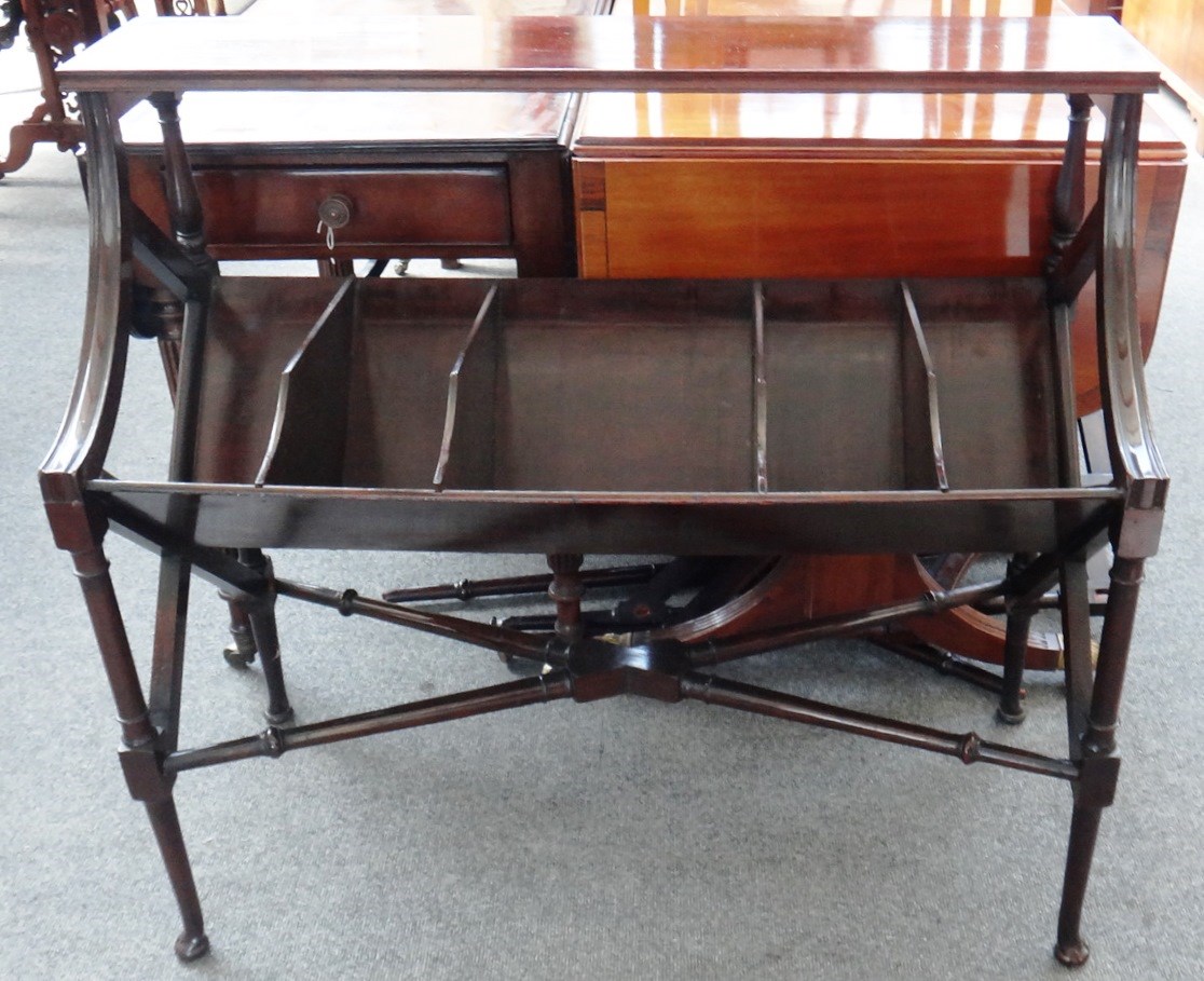 Appraisal: A pair of th century mahogany book troughs on turned