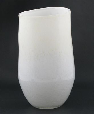 Appraisal: A mottled white glass vase with irregular rim mottled white