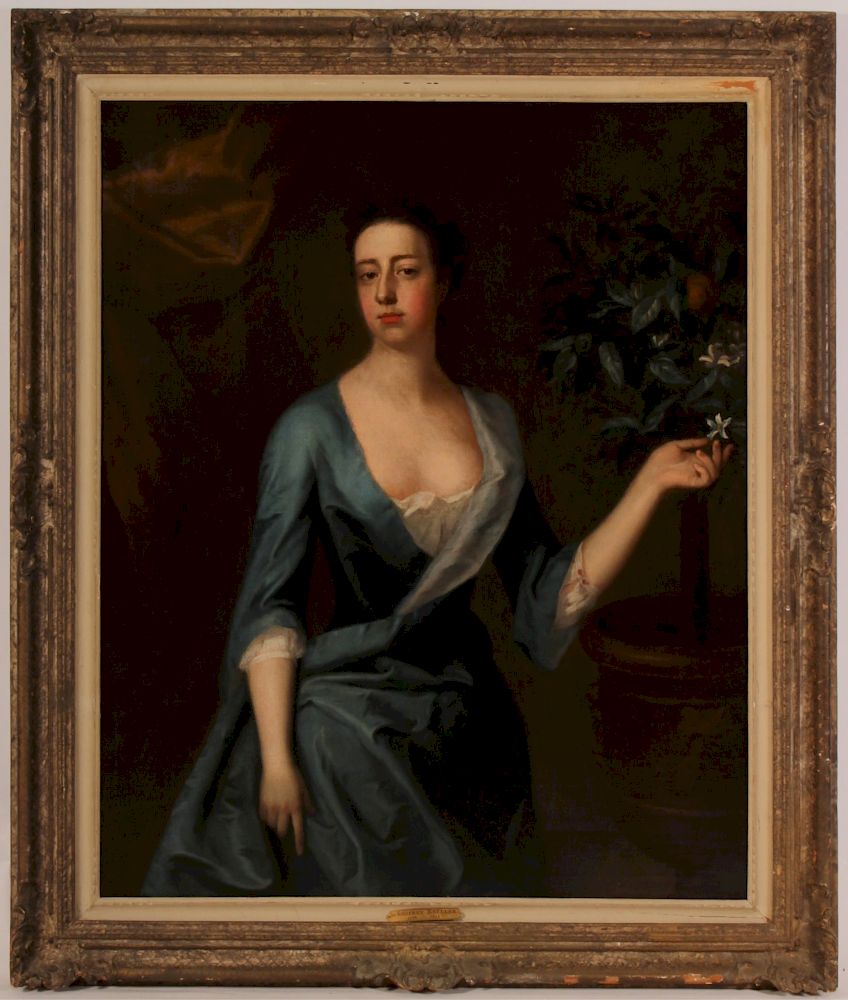 Appraisal: Attrib Godfrey Kneller - Lady in Blue O C Attributed