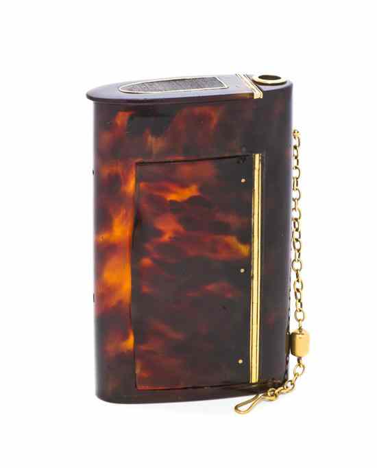 Appraisal: A Continental Tortoise Shell and Karat Gold Mounted Cigarette Case