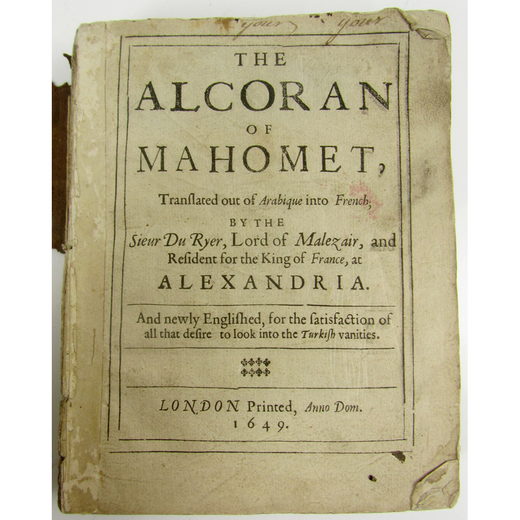 Appraisal: Qur'an - Koran in English The Alcoran of Mahomet translated