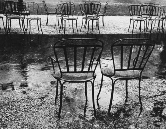 Appraisal: BING ILSE - Chairs on Champs-Elys es in Rain Silver