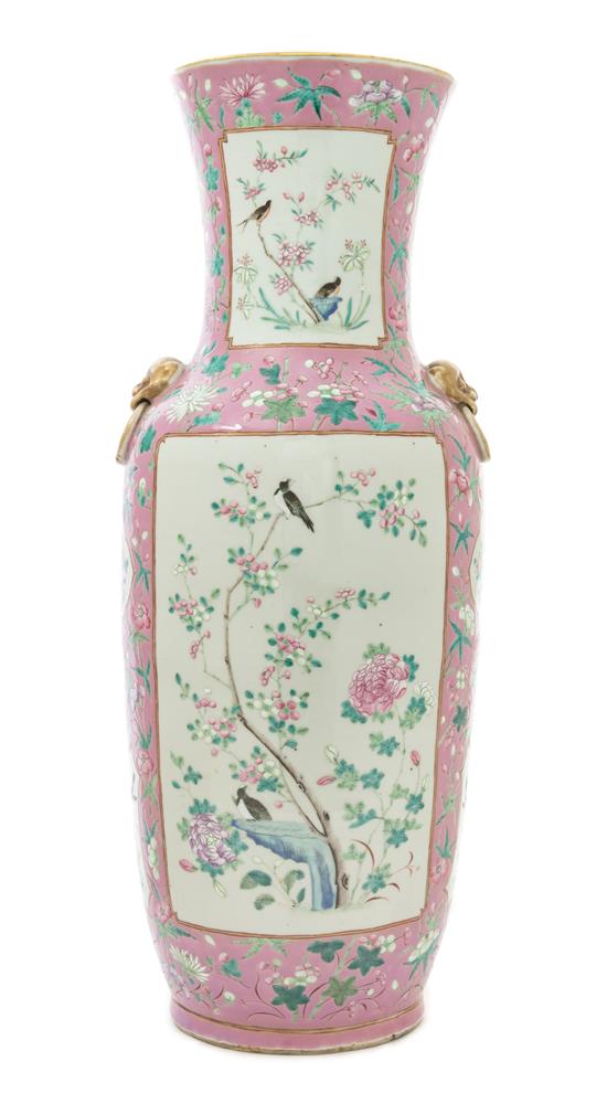 Appraisal: Sale Lot A Large Chinese Famille Rose Porcelain Vase late