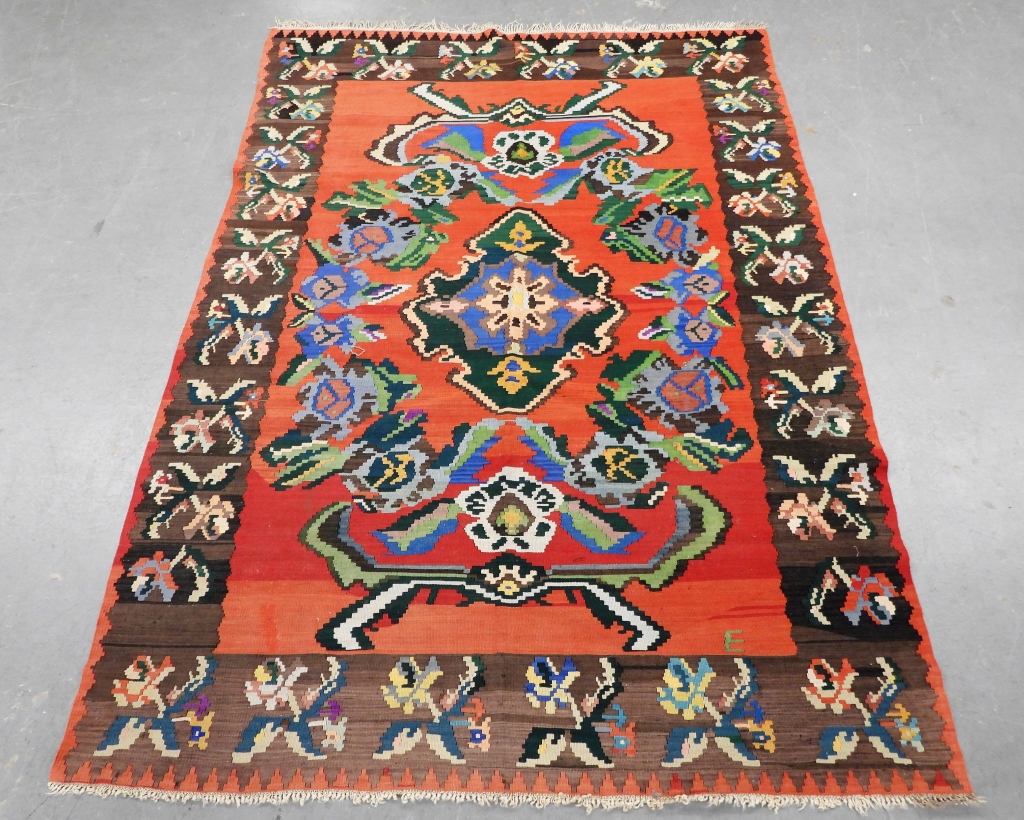 Appraisal: ROOM SIZE RALKIN KALIM FLAT WEAVE RUG Middle East th