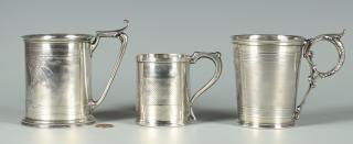 Appraisal: Coin Silver Mugs Group of Coin Silver Mugs all with