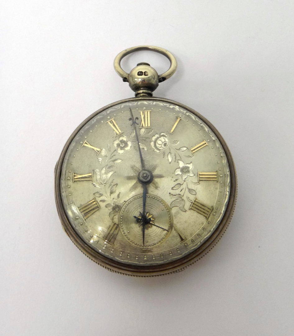 Appraisal: A gentleman's silver cased key wind openfaced pocket watch the