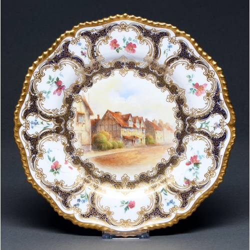 Appraisal: A Royal Worcester plate painted with Shakespeare's house Stratford on