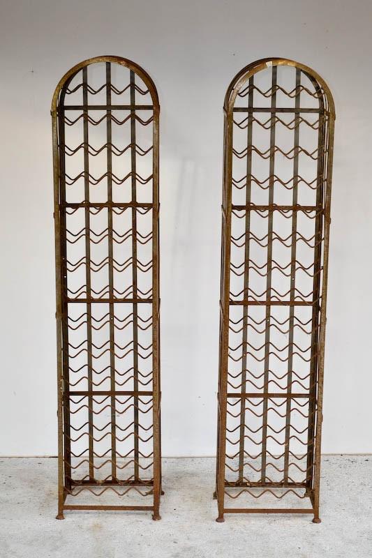 Appraisal: PAIR OF MODERN METAL FLOOR STANDING WINE RACKS