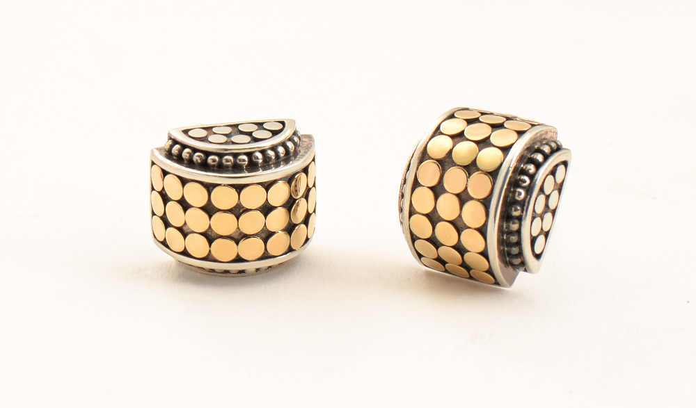 Appraisal: SS JOHN HARDY EAR STUDS WITH K GOLD DOTS Signed