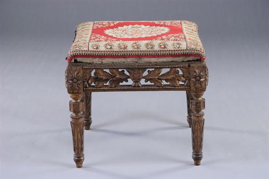 Appraisal: CONTINENTAL NEOCLASSICAL STYLE GILT-WOOD BENCH late th early th century